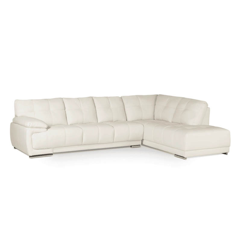 SOFÁ SECCIONAL ROSEN 6974 DERECHO 5 CUERPOS CUERO BLANCO - 1