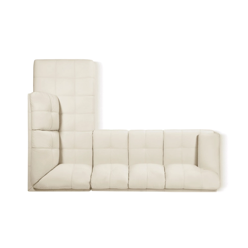 SOFÁ SECCIONAL ROSEN 6974 DERECHO 5 CUERPOS CUERO BLANCO - 2