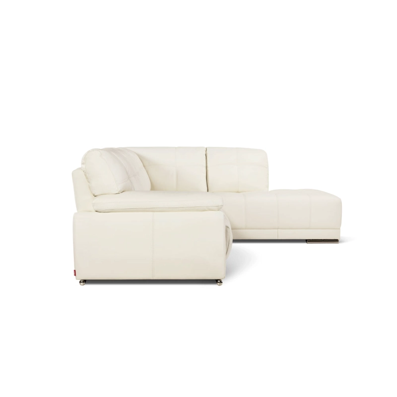 SOFÁ SECCIONAL ROSEN 6974 DERECHO 5 CUERPOS CUERO BLANCO - 3