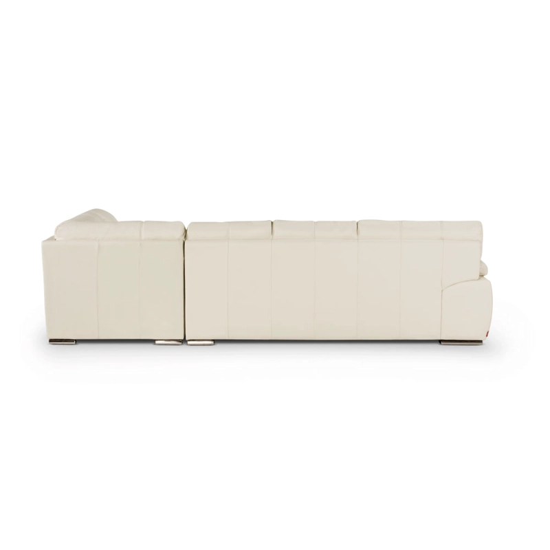SOFÁ SECCIONAL ROSEN 6974 DERECHO 5 CUERPOS CUERO BLANCO - 4