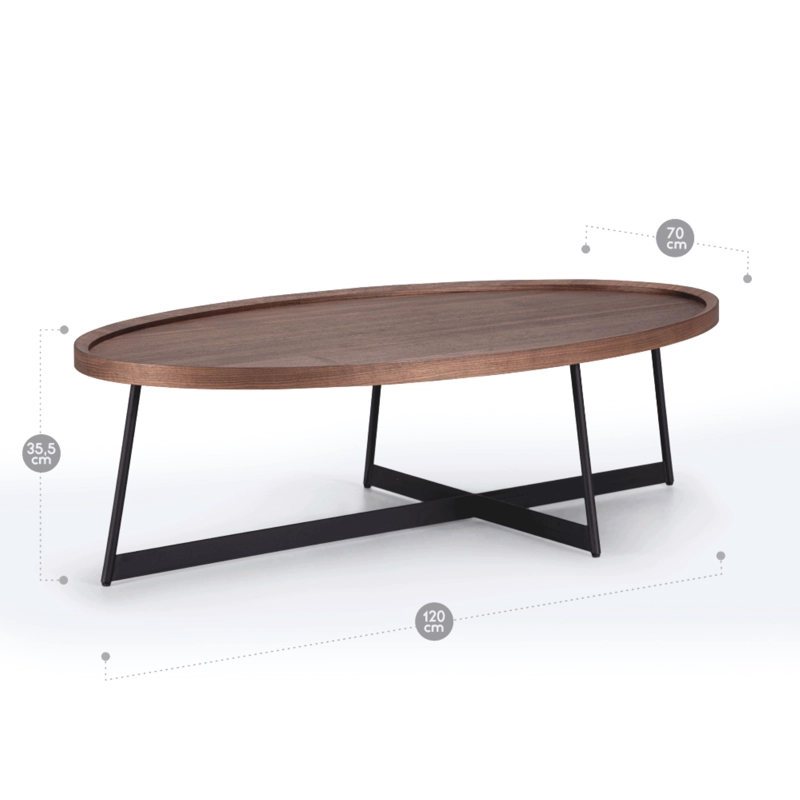 MESA DE CENTRO ROSEN LIBERTY 120 X 70 CM NOGAL - 2