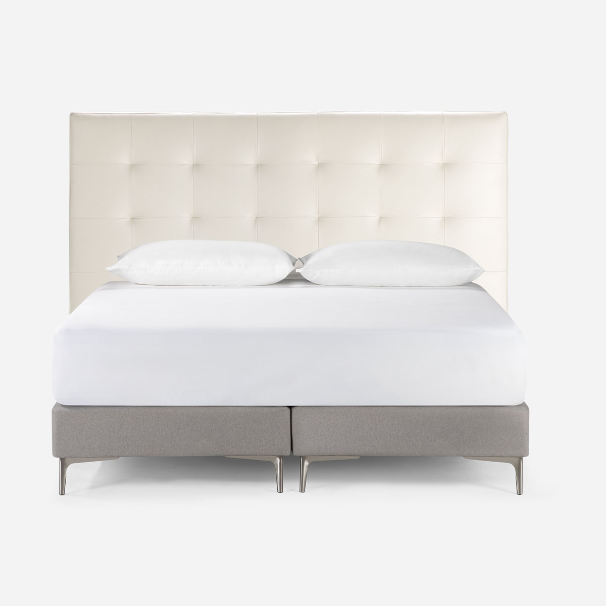 RESPALDO ROSEN NEW OLIVER ICE 2 PLAZAS MADERA CUERO BLANCO - 2