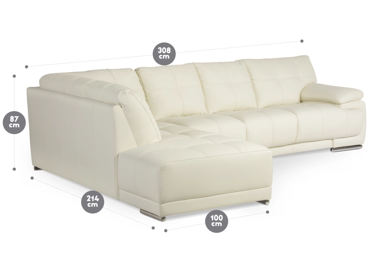 SOFA SECCIONAL ROSEN 6974 IZQUIERDO CUERO BLANCO - 2