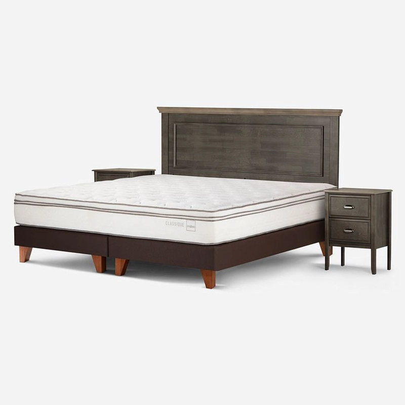 CAMA EUROPEA ROSEN CLASSIQUE+ 2 PLAZAS + MUEBLES ANNA - 2