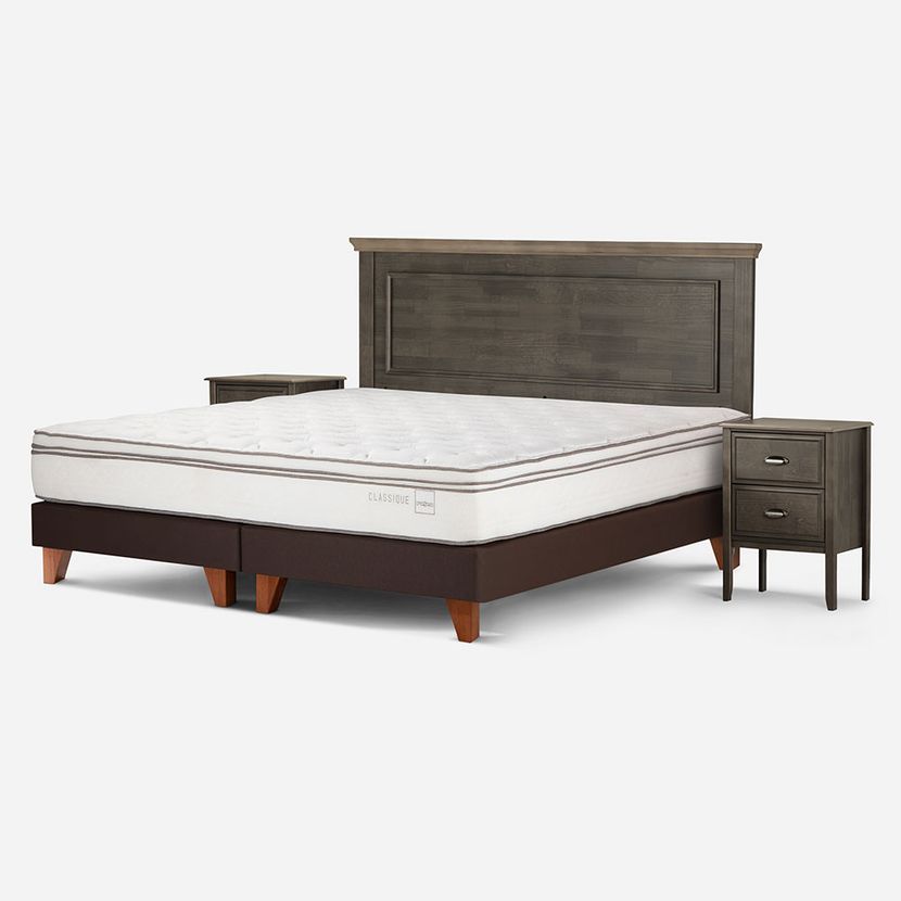 CAMA EUROPEA ROSEN CLASSIQUE+ 2 PLAZAS + MUEBLES ANNA - 2