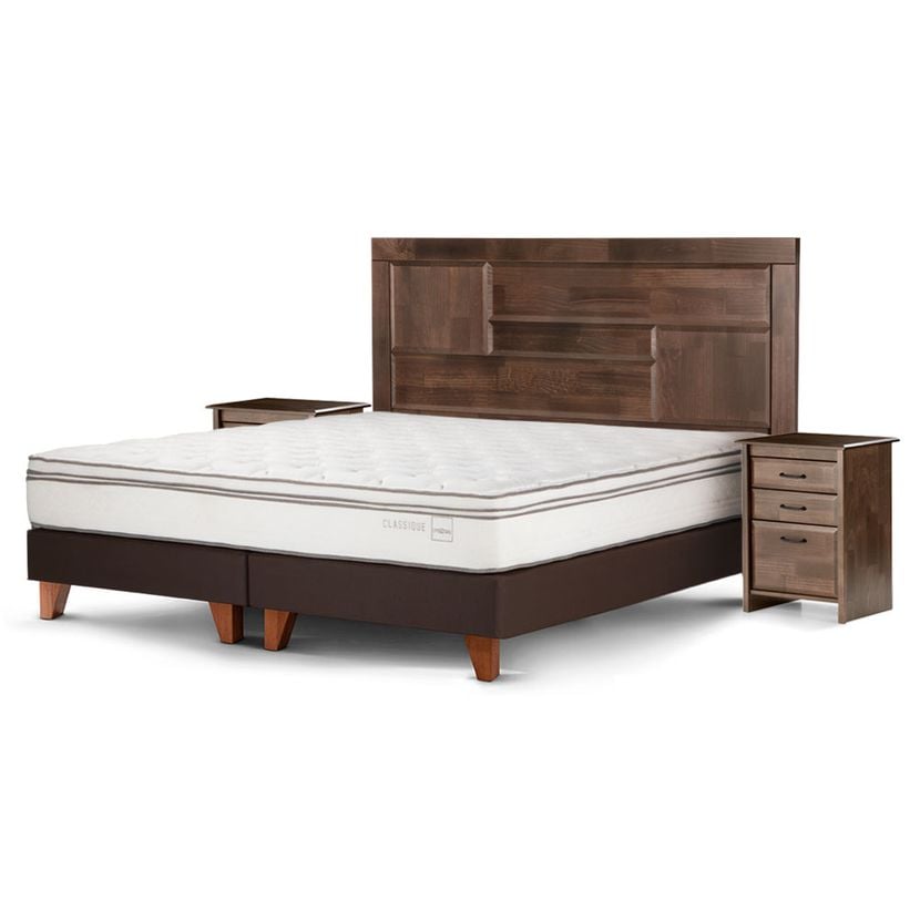 CAMA EUROPEA ROSEN CLASSIQUE+ 2 PLAZAS CON MUEBLES DOLCE - 1
