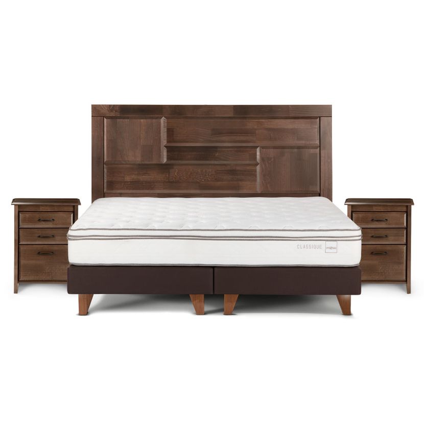 CAMA EUROPEA ROSEN CLASSIQUE+ 2 PLAZAS CON MUEBLES DOLCE - 2