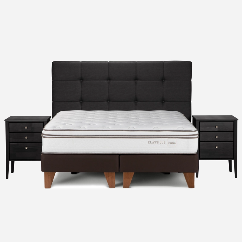 CAMA EUROPEA ROSEN CLASSIQUE+ KING CON MUEBLES ISSEY GRAFITO - 1
