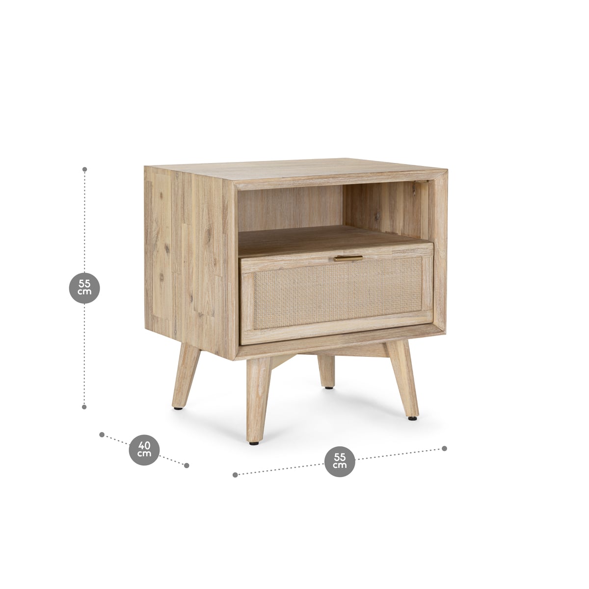 SET RESPALDO KING + VELADORES HALSEY ROSEN MADERA-RATTAN - 3