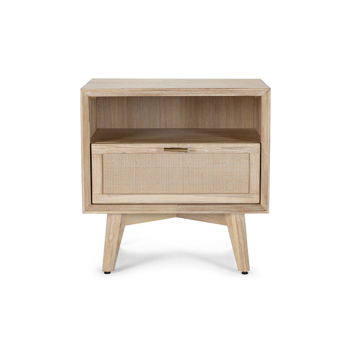 SET RESPALDO KING + VELADORES HALSEY ROSEN MADERA-RATTAN - 6
