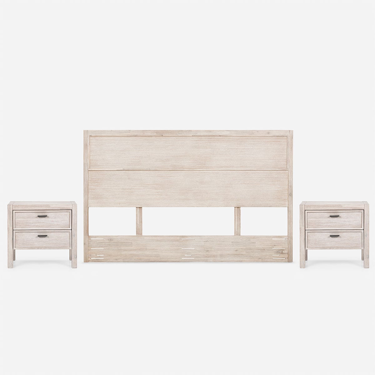 SET RESPALDO KING + VELADORES KARSTEN ROSEN MADERA - 1