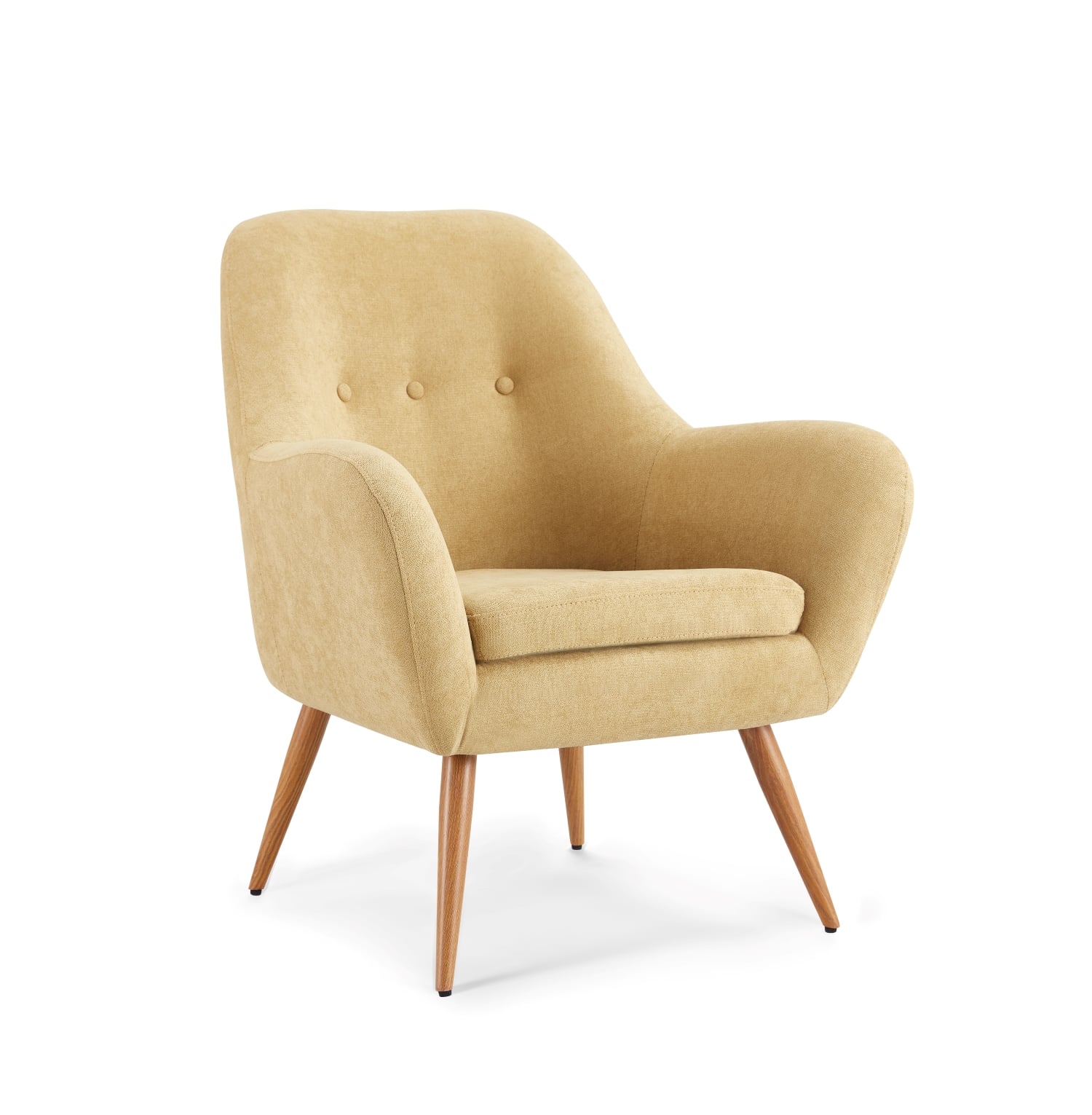 POLTRONA ROSEN BARTOLO 1 CUERPO AMARILLO PATA METÁLICA CUSTARD - 1