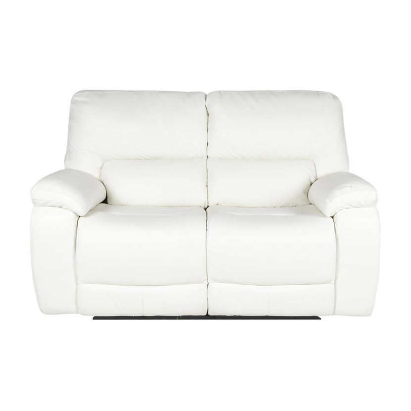 SOFÁ ROSEN POCH 2 CUERPOS CUERO BLANCO RECLINABLE - 2