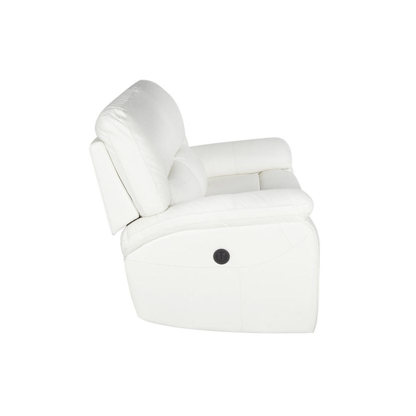 SOFÁ ROSEN POCH 2 CUERPOS CUERO BLANCO RECLINABLE - 3