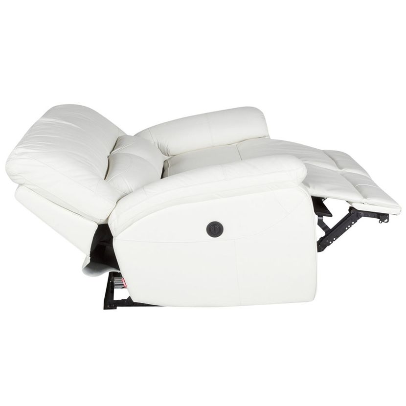 SOFÁ ROSEN POCH 2 CUERPOS CUERO BLANCO RECLINABLE - 5