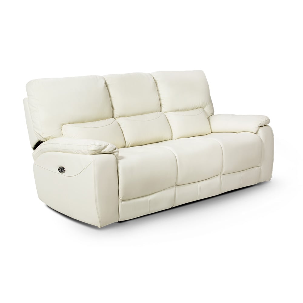 ROSEN SOFA RECLINABLE POCH CUERO 3 CUERPOS BLANCO - 1
