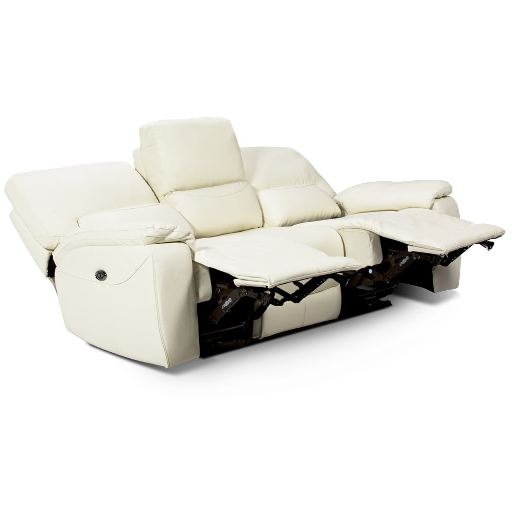 ROSEN SOFA RECLINABLE POCH CUERO 3 CUERPOS BLANCO - 3