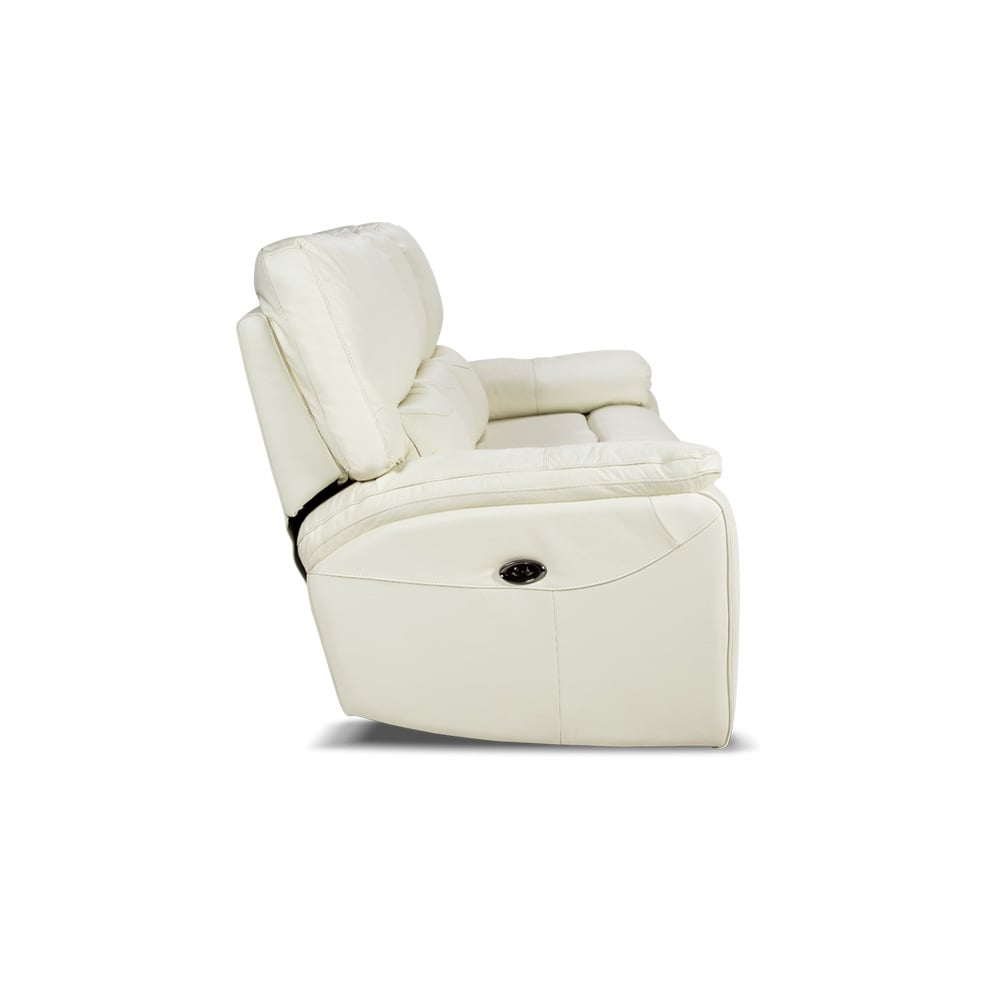 ROSEN SOFA RECLINABLE POCH CUERO 3 CUERPOS BLANCO - 6