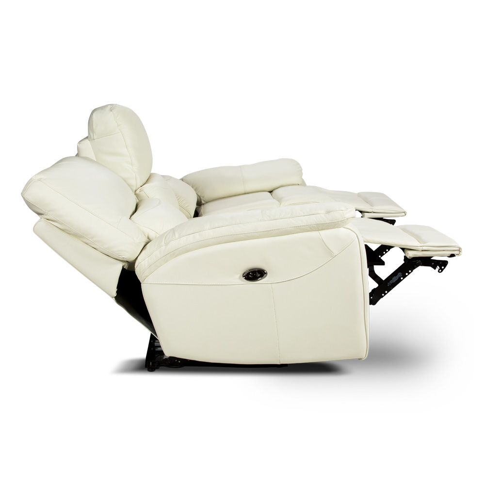ROSEN SOFA RECLINABLE POCH CUERO 3 CUERPOS BLANCO - 7