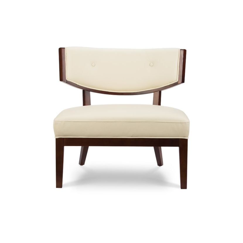 POLTRONA ROSEN A-550 MADERA CUERO BEIGE - 2