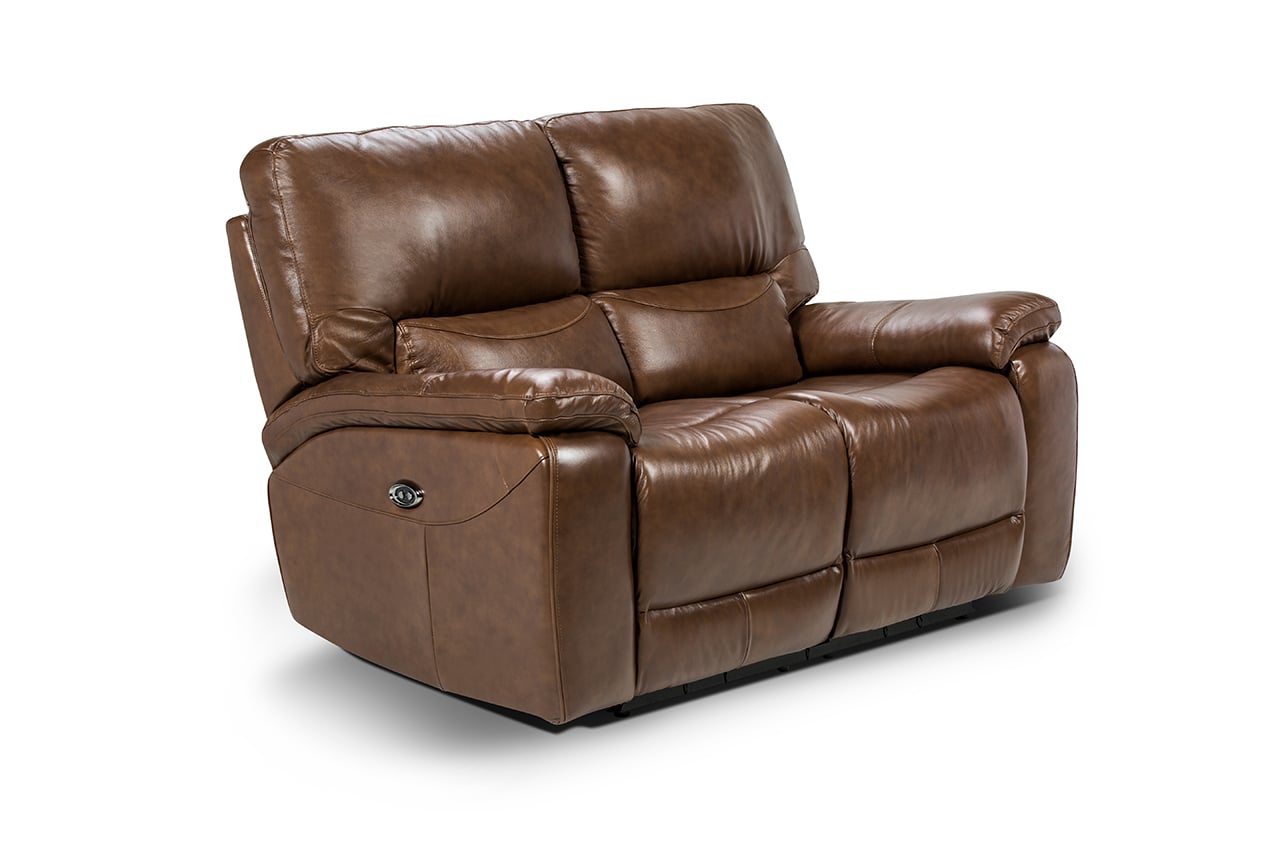 SOFÁ RECLINABLE ROSEN POCH 2 CUERPOS CARAMELO CUERO - 1