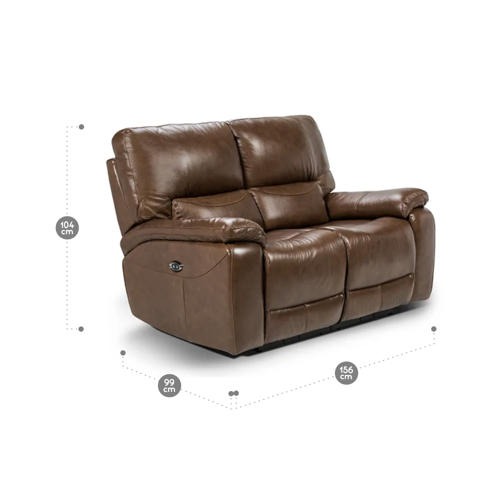 SOFÁ RECLINABLE ROSEN POCH 2 CUERPOS CARAMELO CUERO - 2