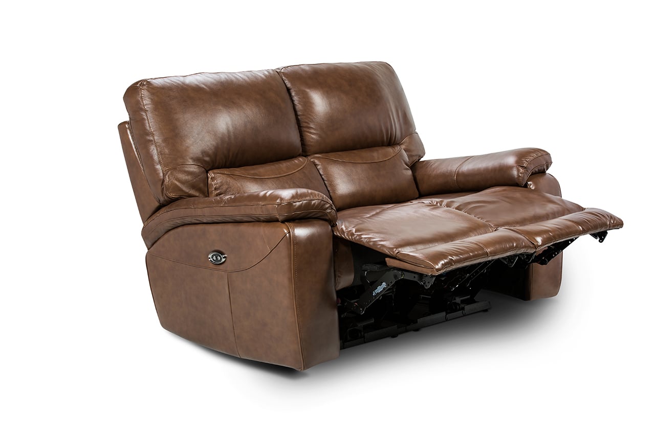 SOFÁ RECLINABLE ROSEN POCH 2 CUERPOS CARAMELO CUERO - 3