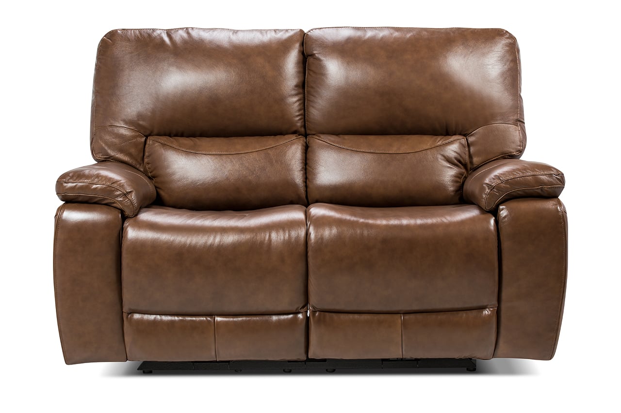 SOFÁ RECLINABLE ROSEN POCH 2 CUERPOS CARAMELO CUERO - 5