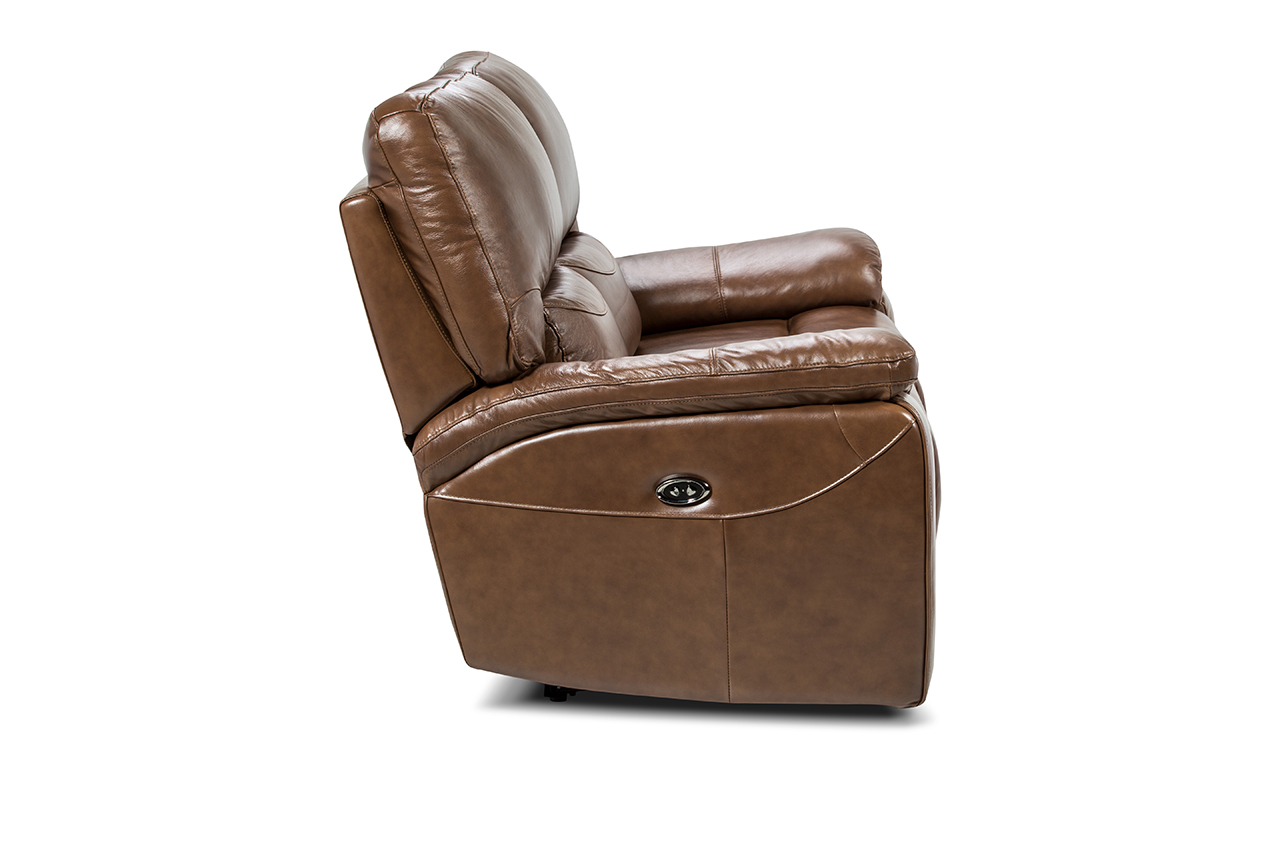 SOFÁ RECLINABLE ROSEN POCH 2 CUERPOS CARAMELO CUERO - 6