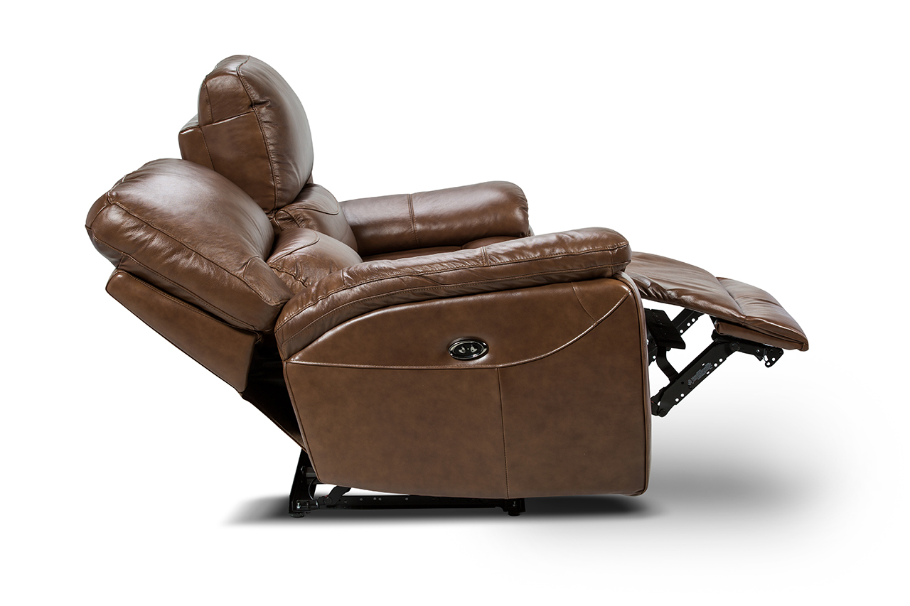 SOFÁ RECLINABLE ROSEN POCH 2 CUERPOS CARAMELO CUERO - 7