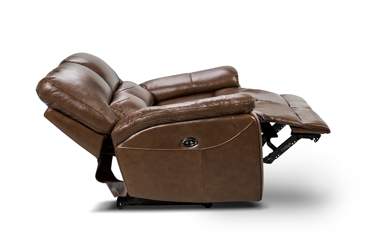 SOFÁ RECLINABLE ROSEN POCH 2 CUERPOS CARAMELO CUERO - 8