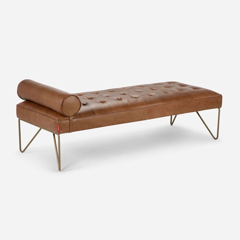 BANQUETA ROSEN STEPNEY 1 CUERPO CUERO CAMEL - 1