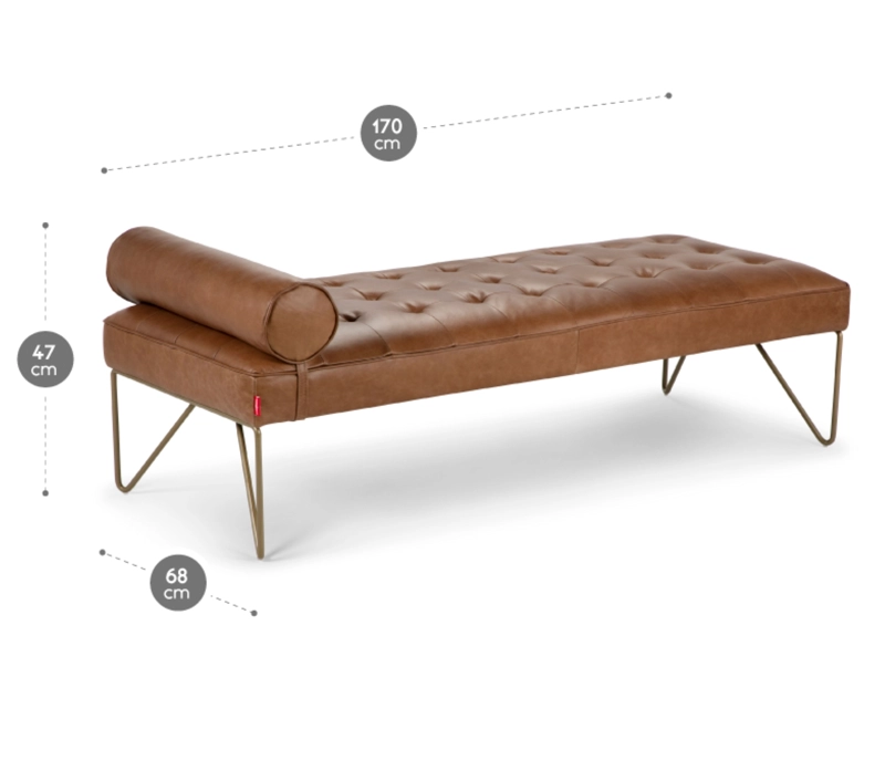 BANQUETA ROSEN STEPNEY 1 CUERPO CUERO CAMEL - 2