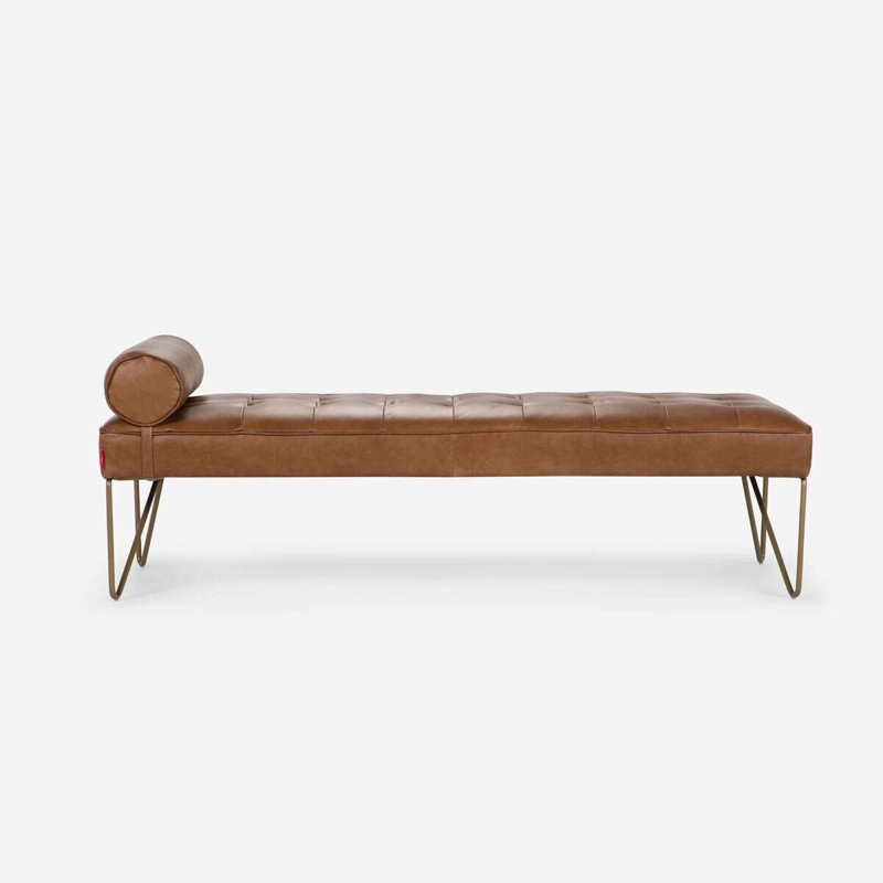 BANQUETA ROSEN STEPNEY 1 CUERPO CUERO CAMEL - 4