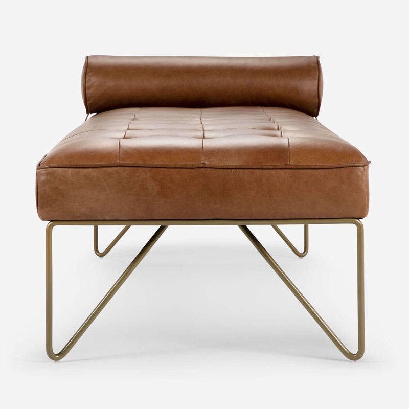 BANQUETA ROSEN STEPNEY 1 CUERPO CUERO CAMEL - 5