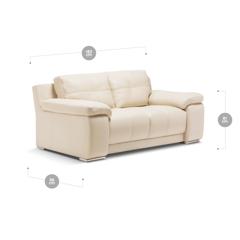 SOFÁ ROSEN 5037 2 CUERPOS CUERO BEIGE - 2
