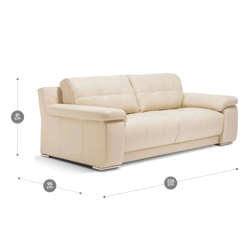 SOFÁ ROSEN 5037 3 CUERPOS CUERO BEIGE - 2