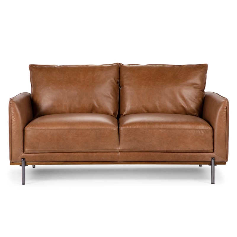 SOFÁ ROSEN WESTWOOD 2 CUERPOS CUERO CAMEL - 1