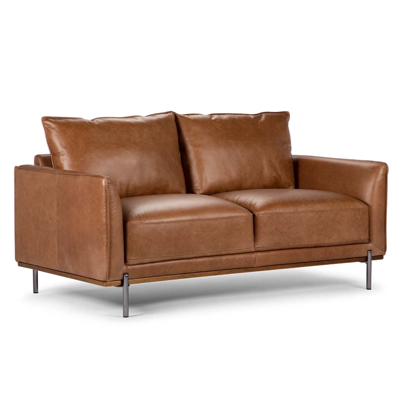 SOFÁ ROSEN WESTWOOD 2 CUERPOS CUERO CAMEL - 4