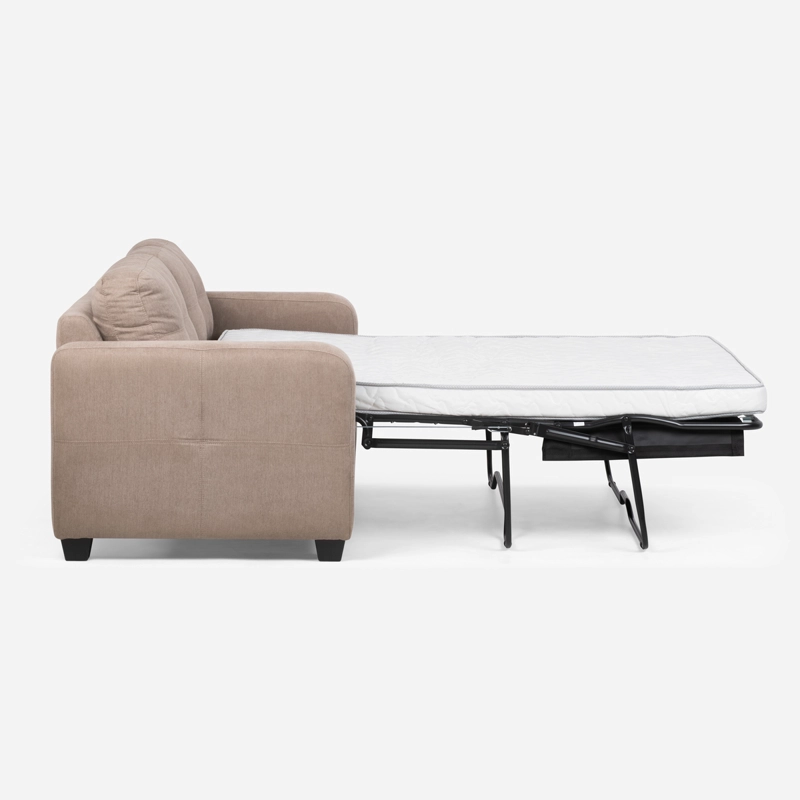 SOFÁ CAMA ROSEN VALENTINO 2 CUERPOS CAFE CLARO VISÓN - 4