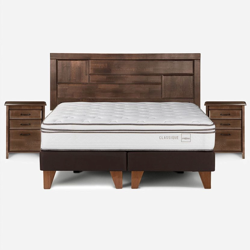 CAMA EUROPEA ROSEN CLASSIQUE+ KING 180 X 200 CM CON MUEBLES DOLCE - 1