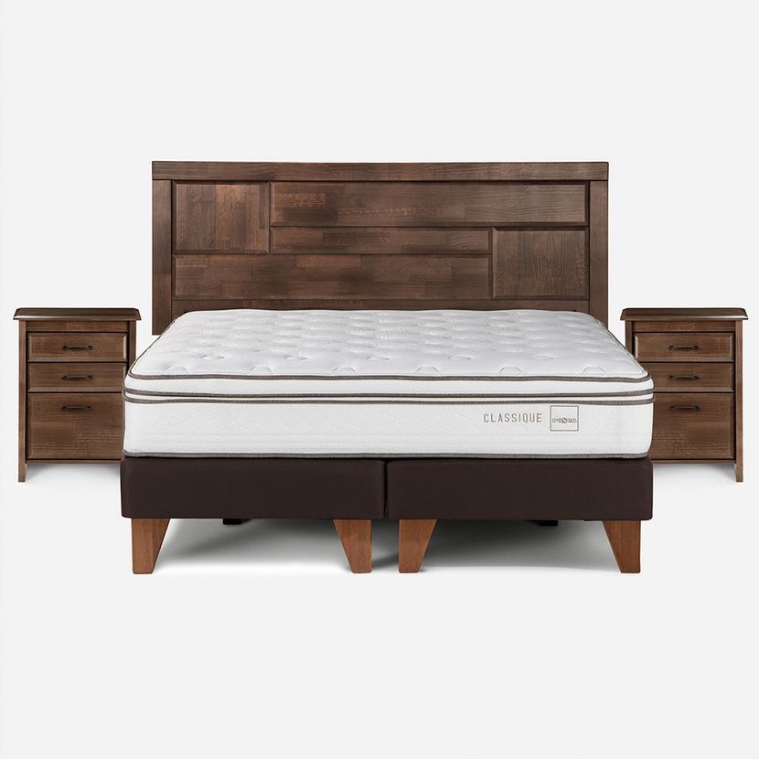 CAMA EUROPEA ROSEN CLASSIQUE+ KING 180 X 200 CM CON MUEBLES DOLCE - 1