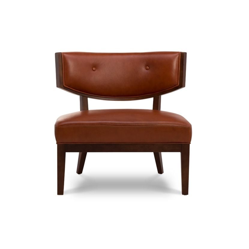 POLTRONA ROSEN A-550 1 CUERPO MADERA CUERO TERRACOTA - 3