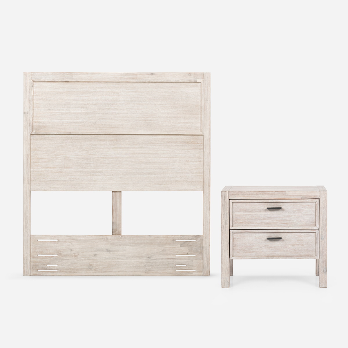 SET RESPALDO 1,5 PLAZAS + VELADOR KARSTEN ROSEN MADERA - 1