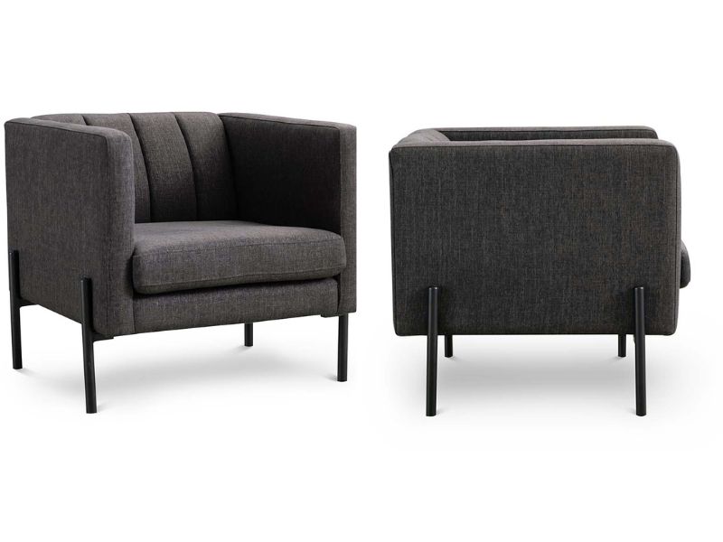 SET 2 POLTRONAS ROSEN DROLET TELA GRAFITO - 2