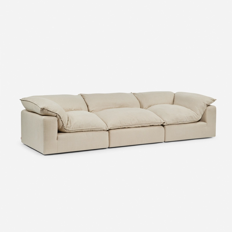 SOFÁ ROSEN SHANKLIN 3 CUERPOS BEIGE MODULAR 2 ESQUINEROS+1 BUTACA - 1