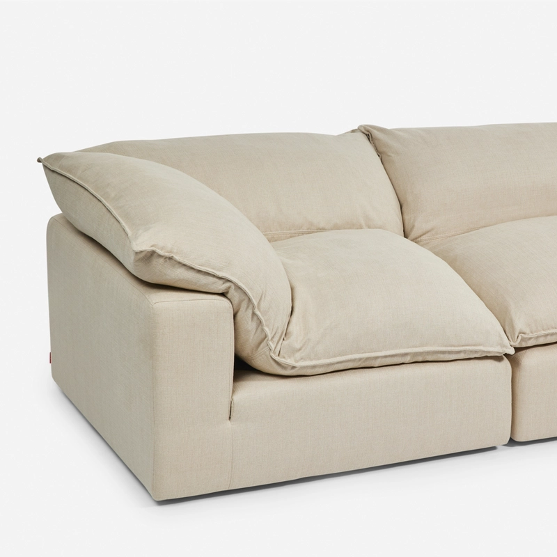 SOFÁ ROSEN SHANKLIN 3 CUERPOS BEIGE MODULAR 2 ESQUINEROS+1 BUTACA - 5