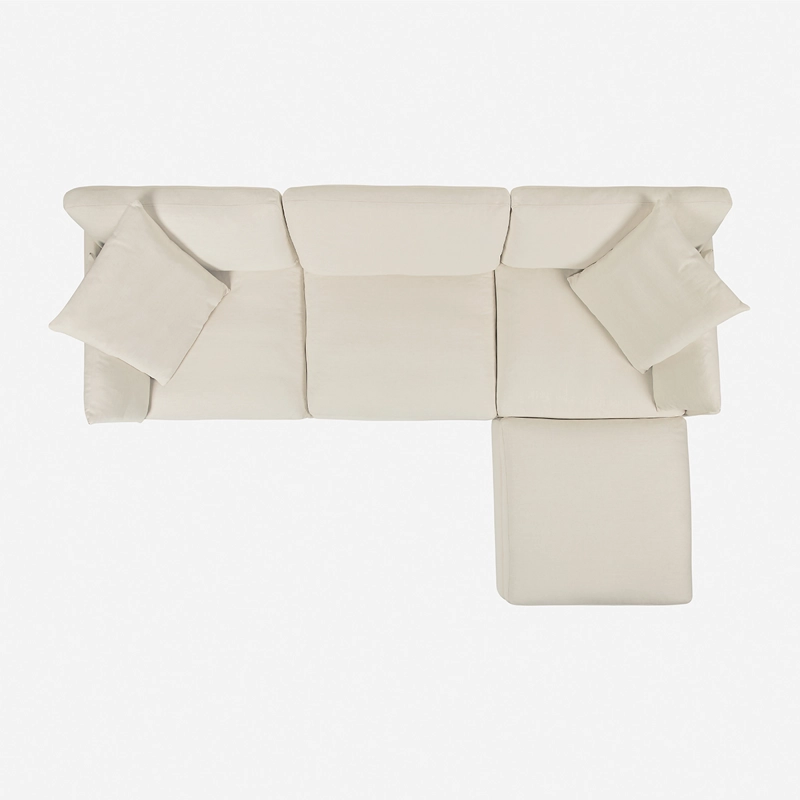 SOFÁ SECCIONAL ROSEN GEORGIA LIBRE DISPOSICIÓN 5 CUERPOS BLANCO 4 PIEZAS IVORY - 4