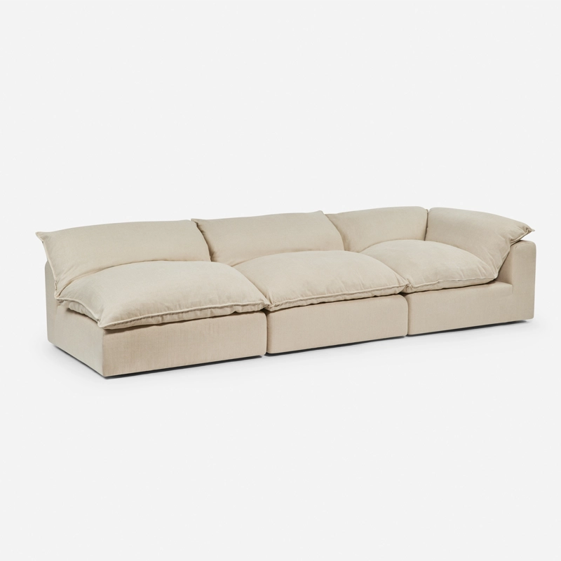 MODULAR ROSEN SHANKLIN 3 CUERPOS BEIGE 1 ESQUINERO + 2 BUTACAS - 1