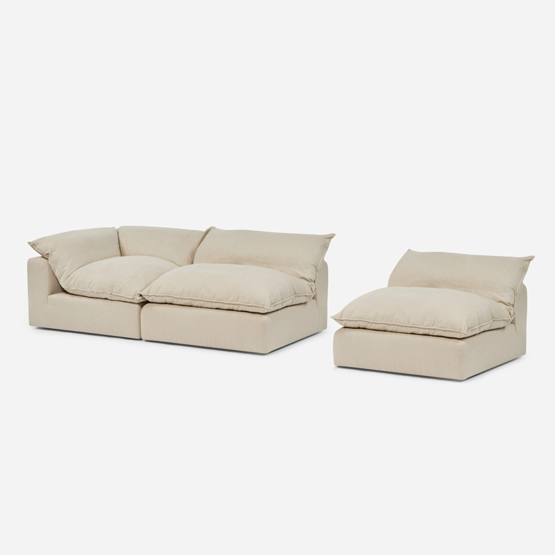 MODULAR ROSEN SHANKLIN 3 CUERPOS BEIGE 1 ESQUINERO + 2 BUTACAS - 6